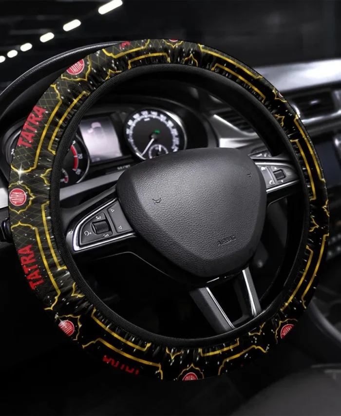 Adventure Truck Steering Wheel Cover 3D Print, Driver's Everyday Comfort Cover CAR550 - Yellow