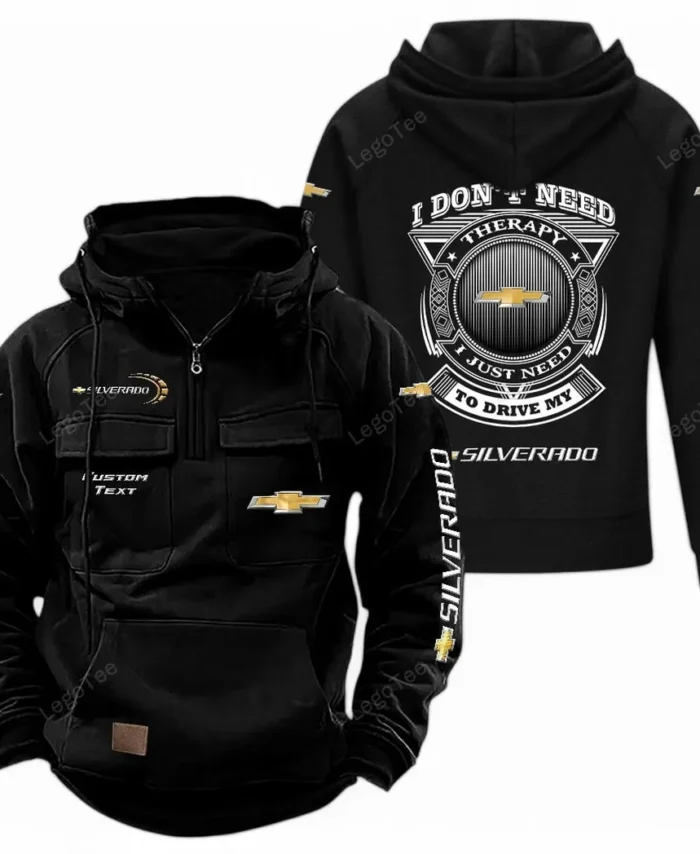 Two-Door Sports Car Tactical Quarter Zip Hoodie, Exclusive Logo Hoodie For Car Enthusiasts CAR106 - Black