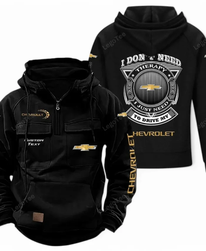 Urban Commuter Car Tactical Quarter Zip Hoodie, Exclusive Logo Hoodie For Car Enthusiasts CAR106 - Black
