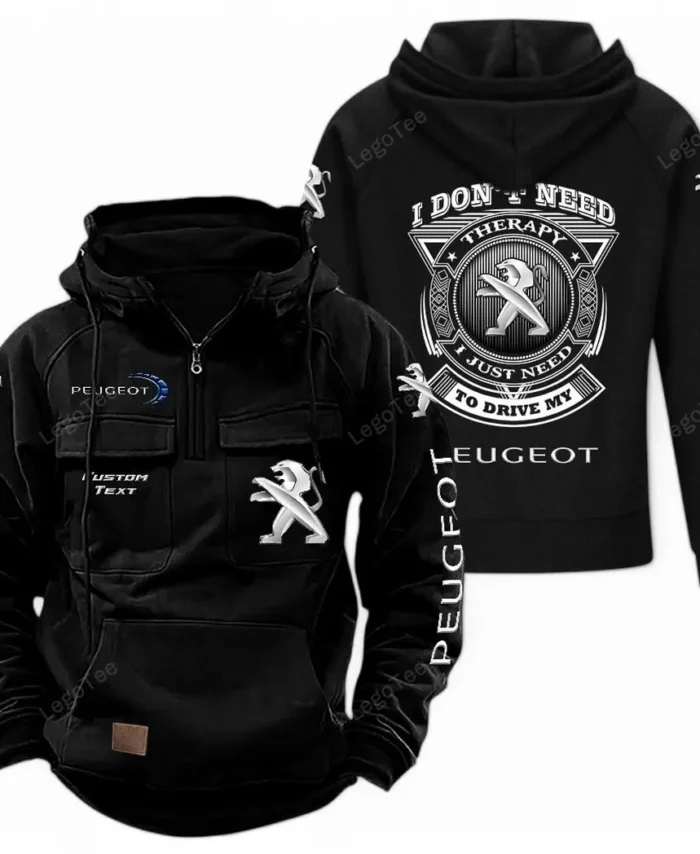 Urban Ride Tactical Quarter Zip Hoodie, Exclusive Logo Hoodie For Car Enthusiasts CAR106 - Black