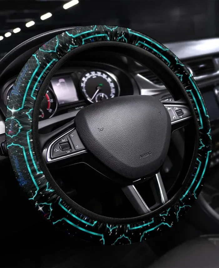 Garden Tractor Steering Wheel Cover 3D Print, Premium Car Fan Grip Cover CAR550 - Cyan