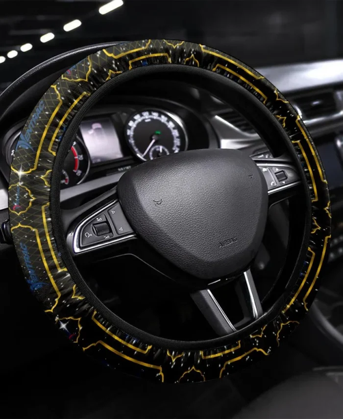 Hillside Mower Steering Wheel Cover 3D Print, All-Season Driver's Grip Cover CAR550 - Yellow