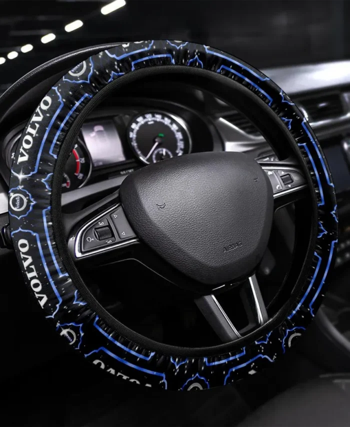 Auto Maker Steering Wheel Cover 3D Print, Luxury Driver Comfort Wheel Cover CAR550 - Blue