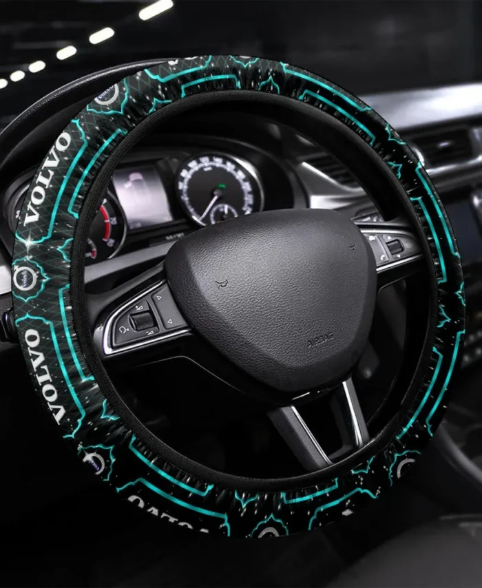 Auto Maker Steering Wheel Cover 3D Print, Garage Lifestyle Wheel Cover CAR550 - Cyan