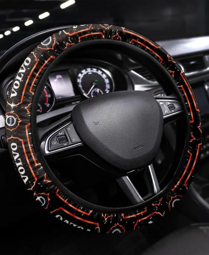 Auto Steering Wheel Cover 3D Print, Custom Automotive Grip Wheel Cover CAR550 - Orange