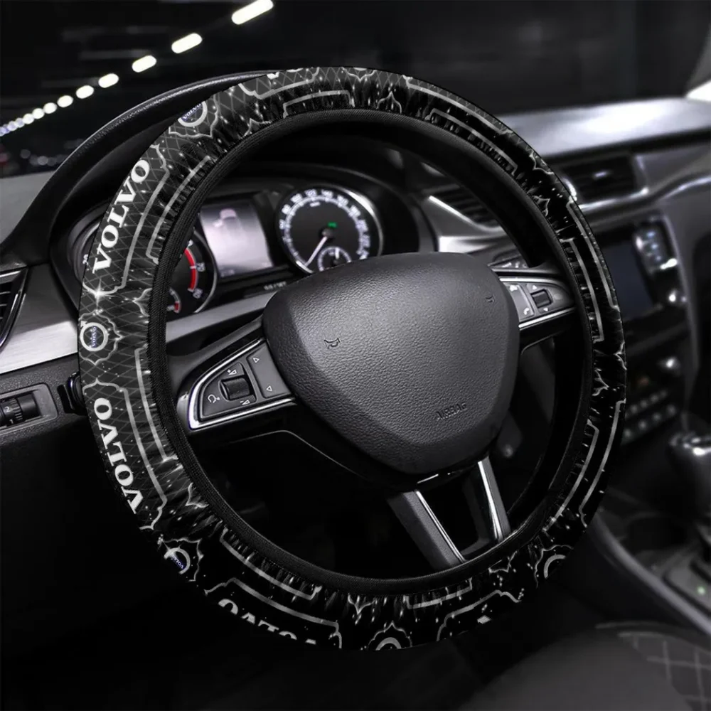 Luxury Car Maker Steering Wheel Cover 3D Print, Performance Grip Steering Cover CAR550 - White