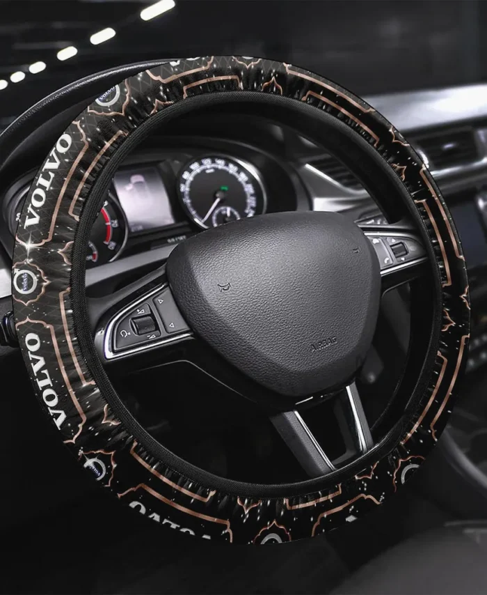 Luxury Car Maker Steering Wheel Cover 3D Print, Smooth Ride Steering Cover CAR146 - Brown