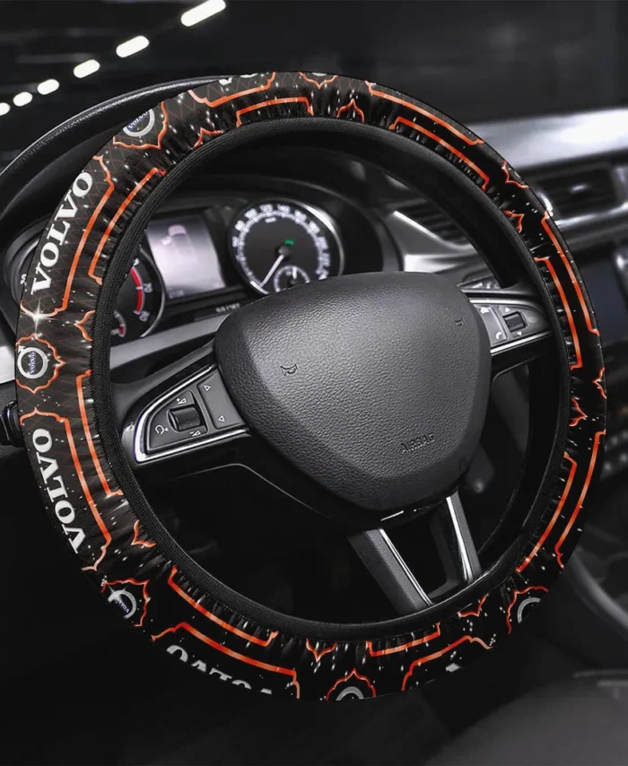 Global Automobile Steering Wheel Cover 3D Print, Modern Motorsport Grip Cover CAR146 - Orange