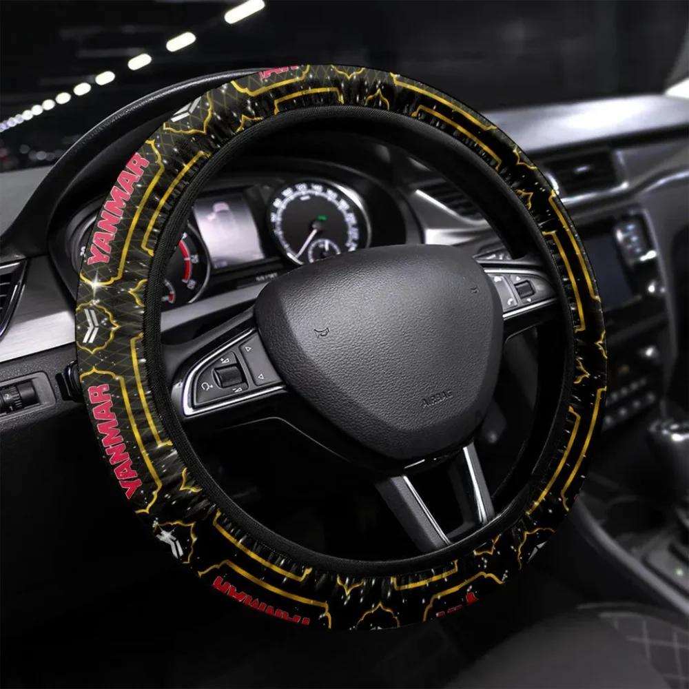 Agricultural Tractor Steering Wheel Cover 3D Print, Premium Car Fan Grip Cover CAR550 - Yellow
